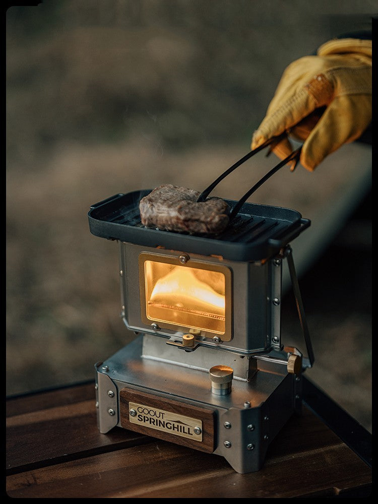 Camping Glass Lamp Mini Stove Tea-boiling