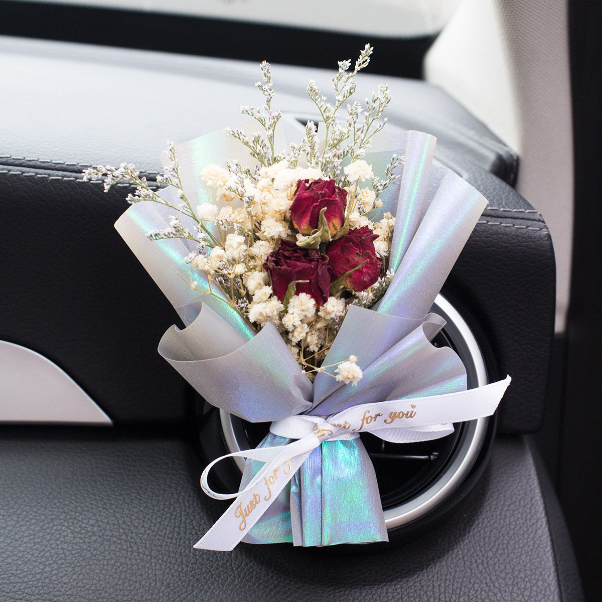 Car Aromatherapy Vent Perfume Creative Eternal Handmade Dried Bouquet RoseOrnament