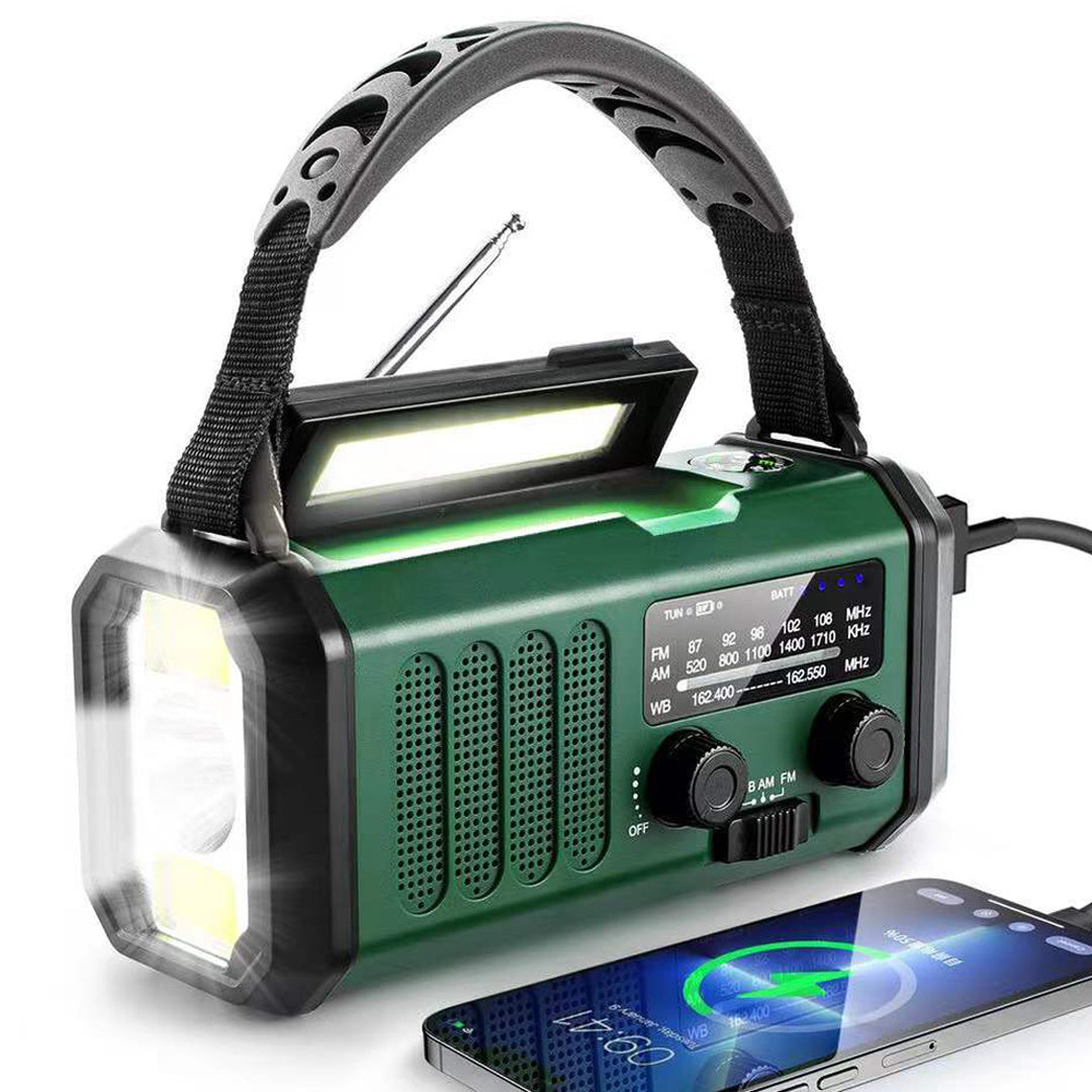 The New Solar Hand Crank Radio 10000mAh Emergency Cell Phone Charging Reading Light