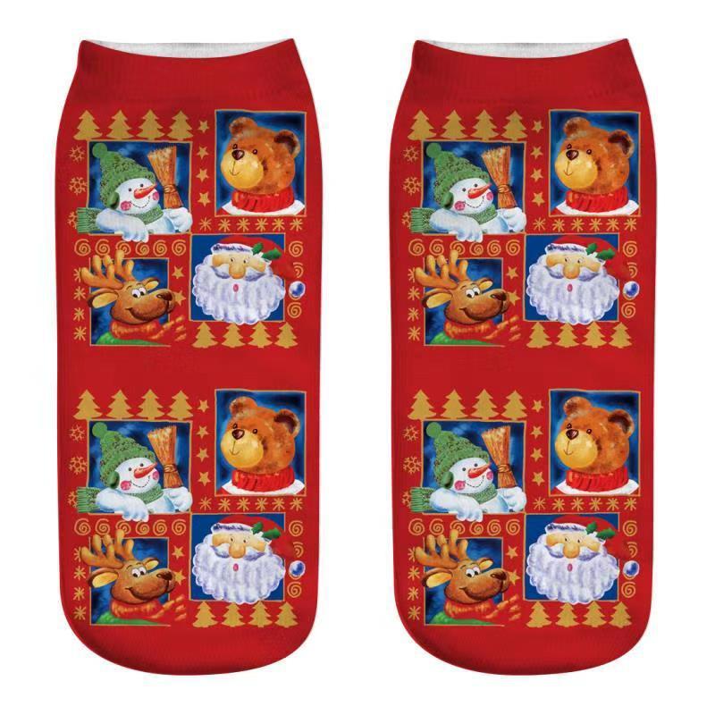 Christmas Stockings Printed Short Socks