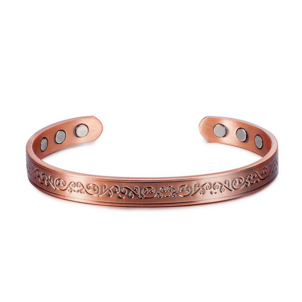 Patterned Copper MagneticBracelet Women