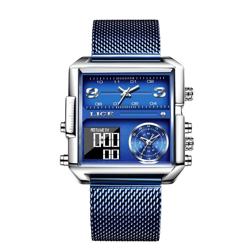 Electronic Quartz Double Display Watch