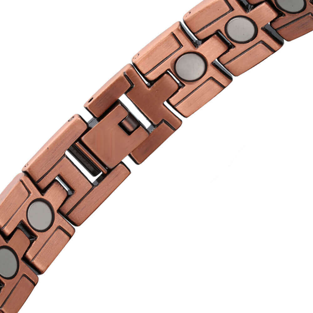 Red copper magnetic men's bracelet