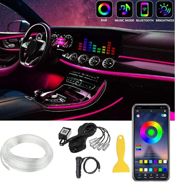 Car Atmosphere Light Modified Colorful Light Guide Optical Fiber Wireless