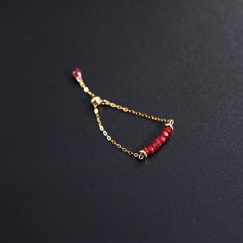 Ruby Wrapped Gold Color Treasure Chain Ring