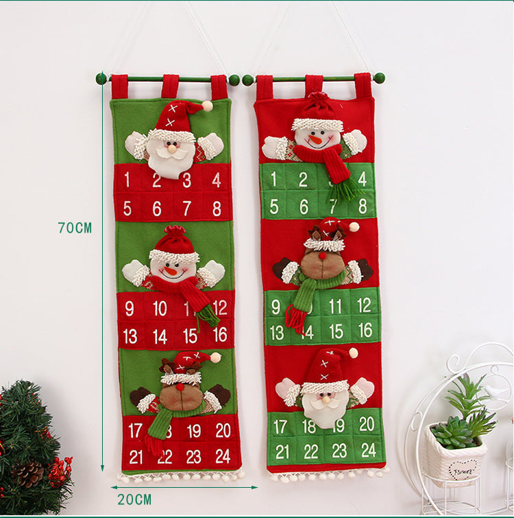 Christmas calendar storage hanging bag