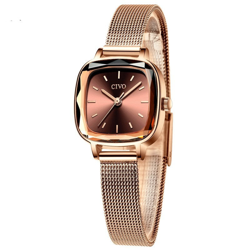 Square temperament ladies watch