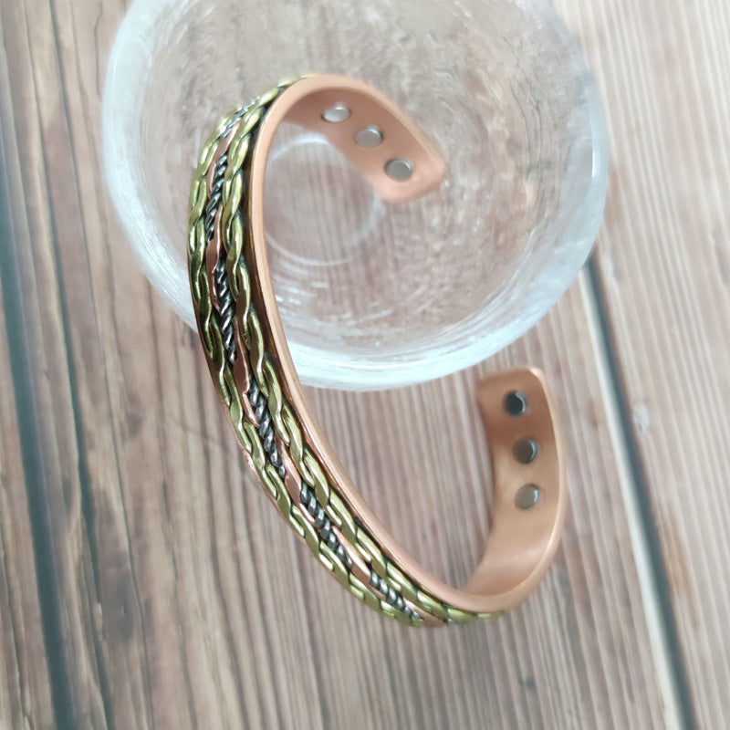 Light green copper-colored twist bracelet