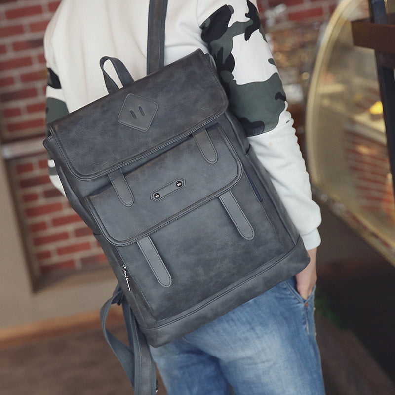 new fashion color leather retro Backpack Laptop computer backpack on behalf of a man