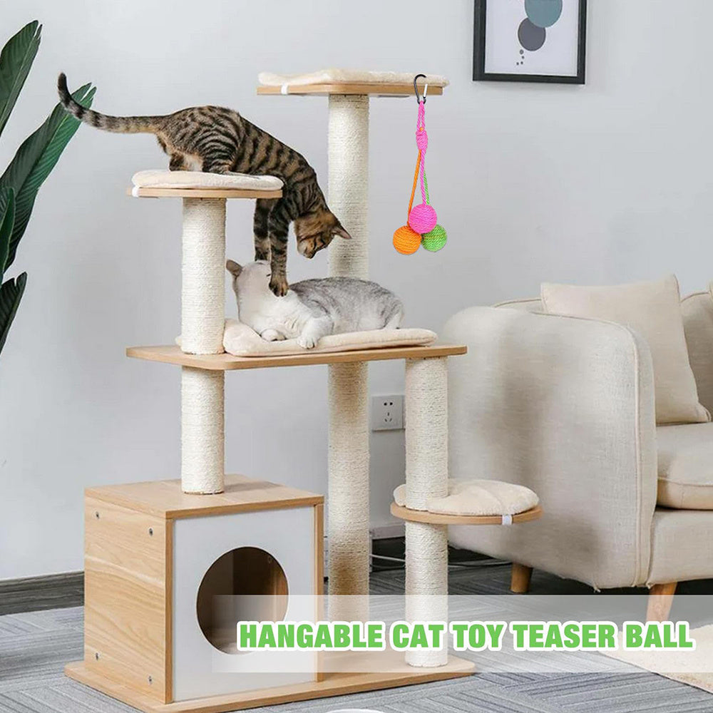 Cat Scratcher Ball, Chewable Scratcher For Kittens Chewable Interactive Cat Sisal Rope Ball Toy Cat Ball, Rolling Ball Scratch Cat Toy For Indoor Kittens Puppy Cat Pet