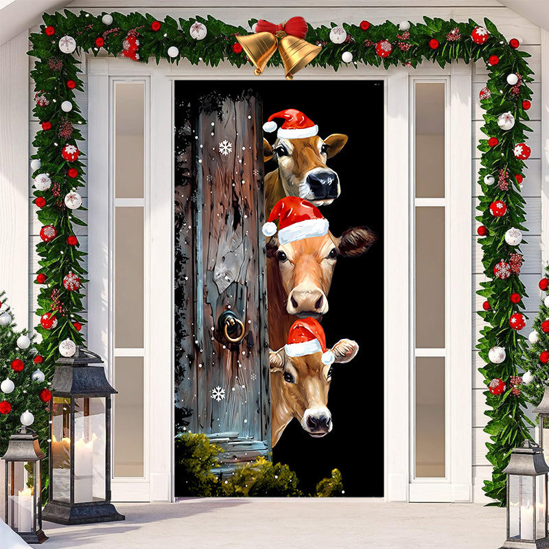 Christmas Festival Door Set Decorative Cloth