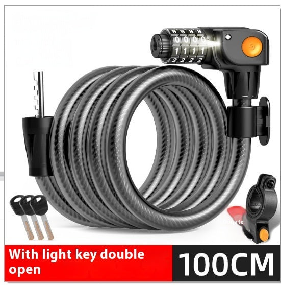 Password Double Open Anti-theft Steel Cable Steel Wire Password Lock Bicycle Lock