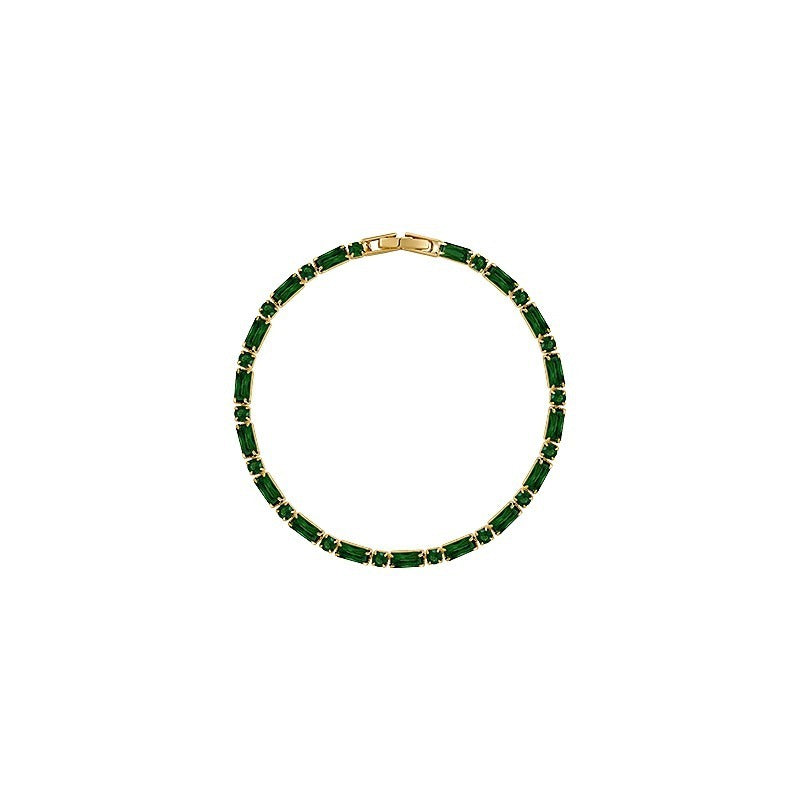 Copper Micro Inlay Vintage Emerald Zircon Bracelet