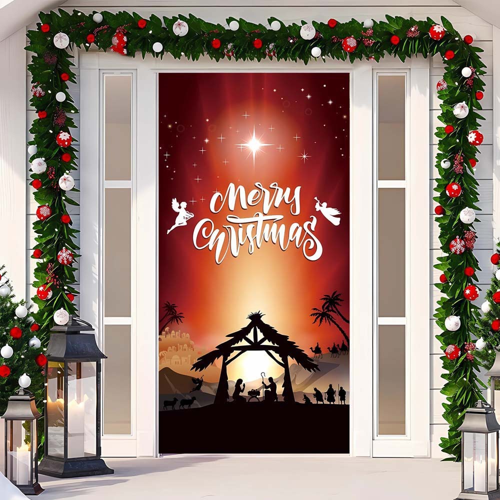 Christmas Curtain Decoration Hanging Cloth Background