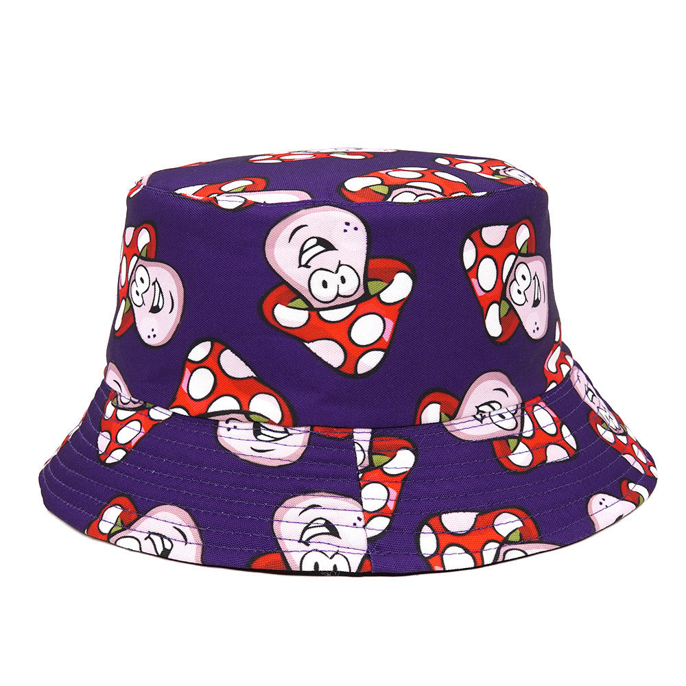 Bucket Cartoon Mushroom Double-sided Wear Bucket Hat