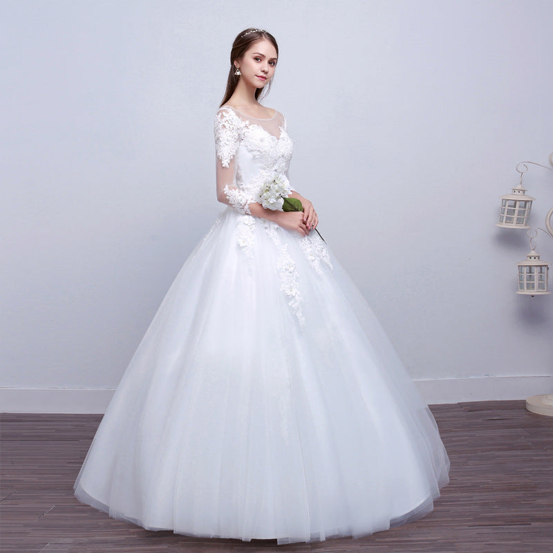 new shoulders Slim Qi wedding bride married slim wedding dress