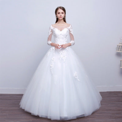 new shoulders Slim Qi wedding bride married slim wedding dress