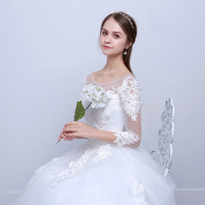 new shoulders Slim Qi wedding bride married slim wedding dress