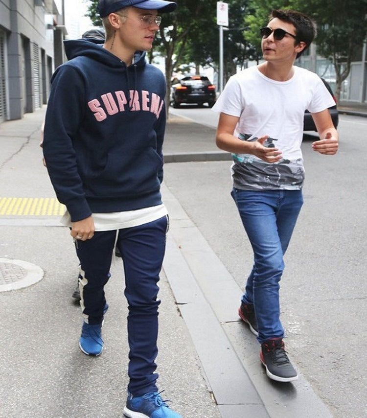 FOG European and American high street school uniform pants TRACK PANTS side striped inside zipper Bibb GD men's pants