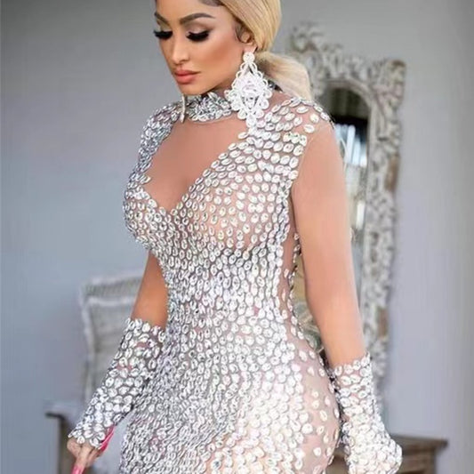 European And American Style Sexy Sequin Cocktail Party Dress