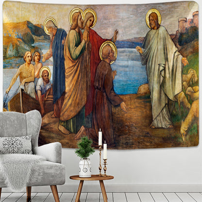 Christ Jesus Art Polyester Fabric Wall Tapestry