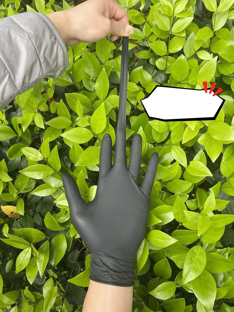 Disposable Black Nitrile Diamond Gloves