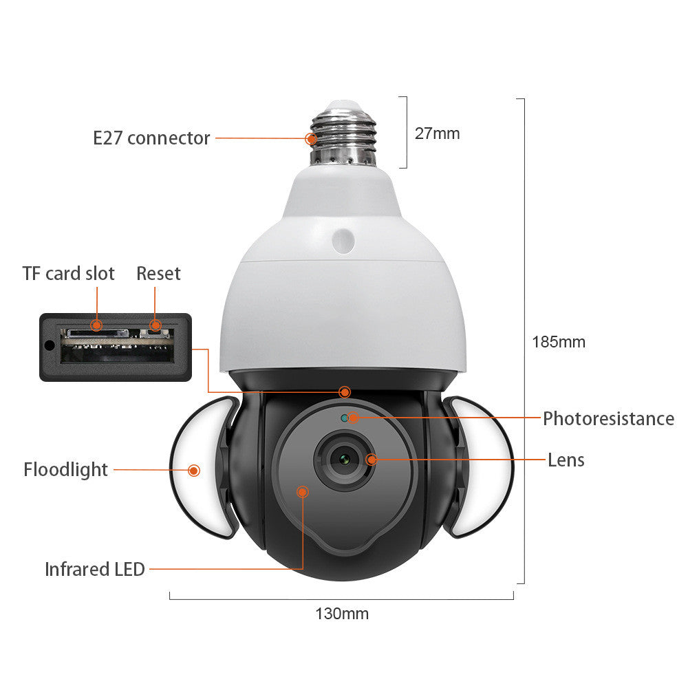 Bulb Graffiti Camera HD 5MP Monitoring