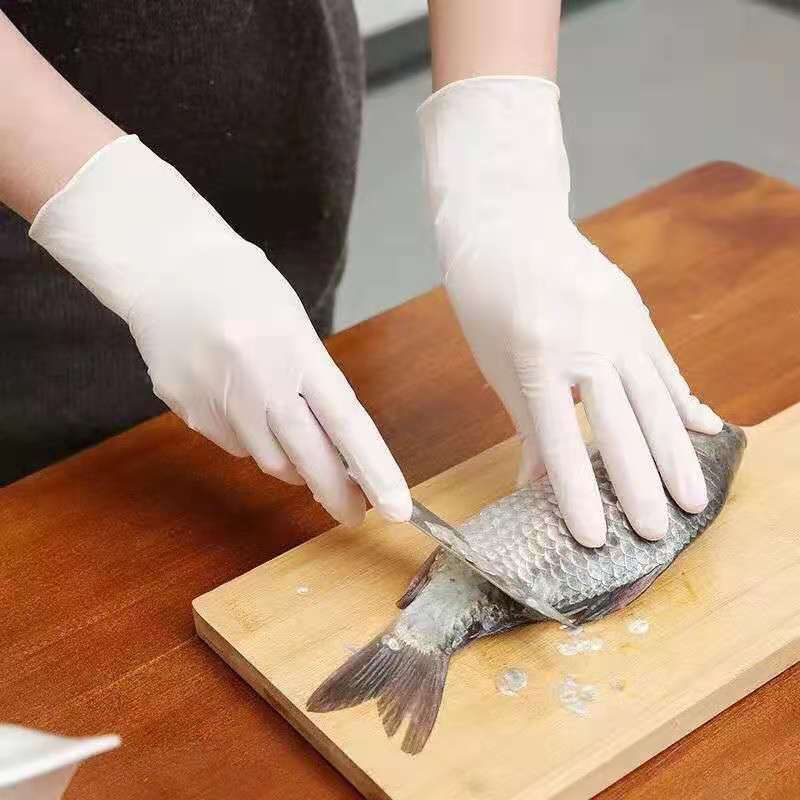 Simple Solid Colour Disposable Rubber Gloves For Home Use