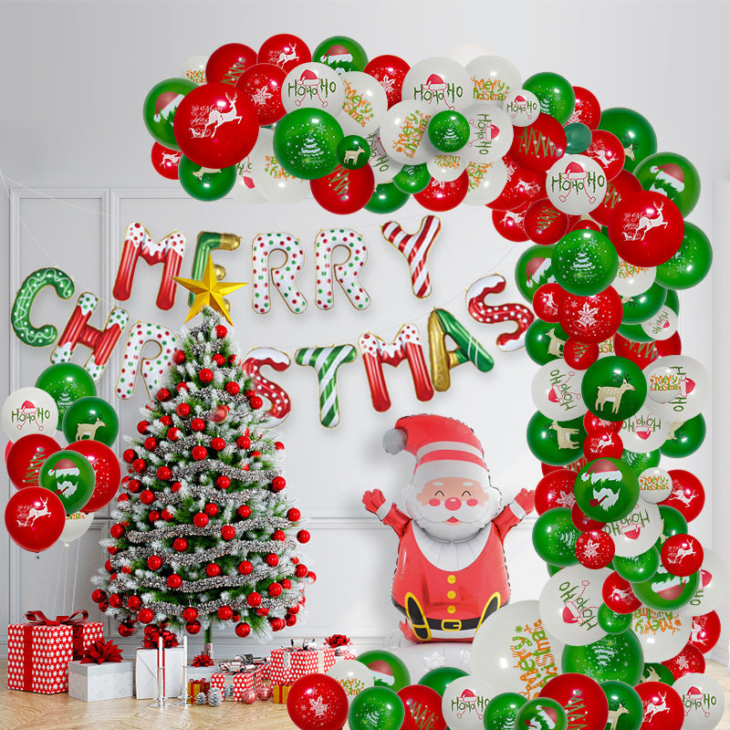 Christmas New Year Balloon Set Festival Decorations Arrangement Props