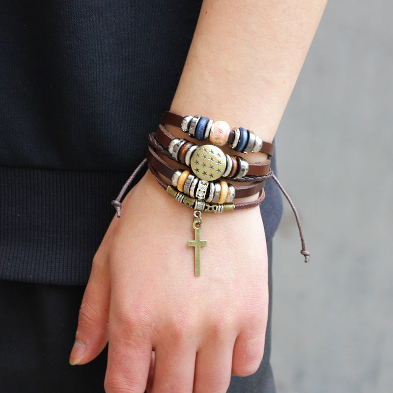 Fashionable Jesus Cross Braided Bracelet