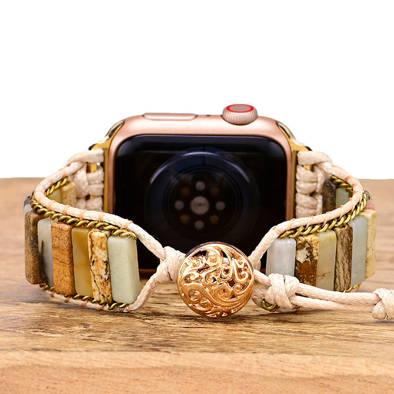 Boho Style Picture Stone Braided Watch Band