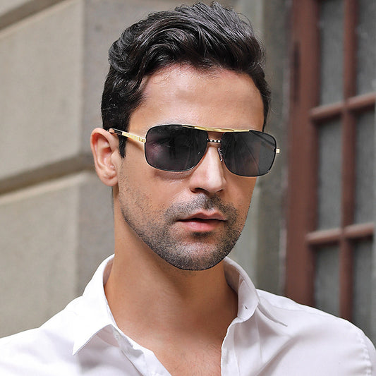 New Sunglasses Men's Retro Square Frame Slingshot Sunglasses Men's Fashion Wholesale Shades