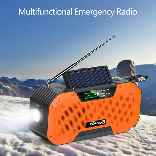 Outdoor Waterproof And Disaster Prevention Emergency Multi-function Solar Hand-cranked Radio