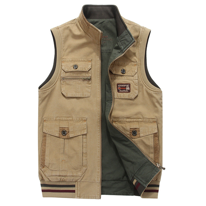 Reversible cotton vest with vest