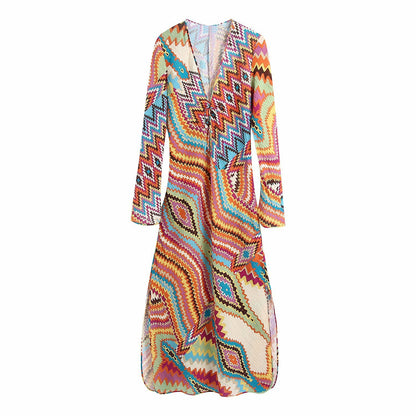 Summer New Style European And American Style Printed Long Dress