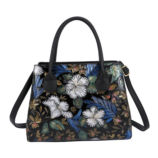 Chinese style painted embossed retro bag