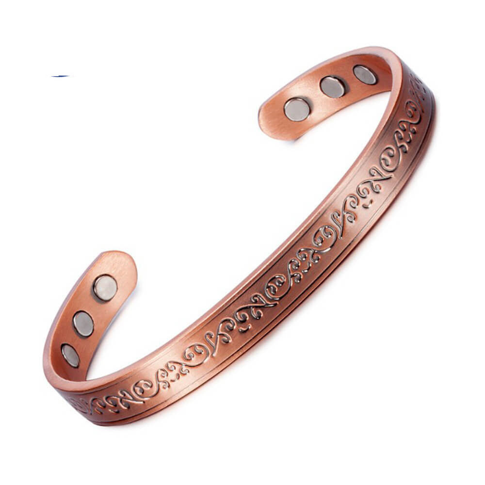 Patterned Copper MagneticBracelet Women