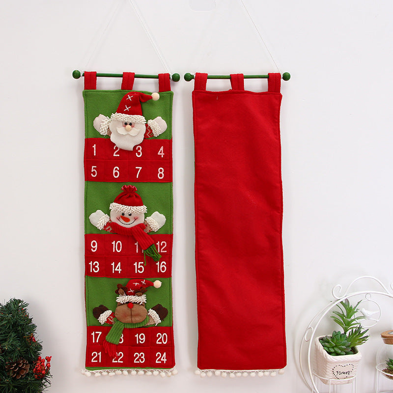 Christmas calendar storage hanging bag