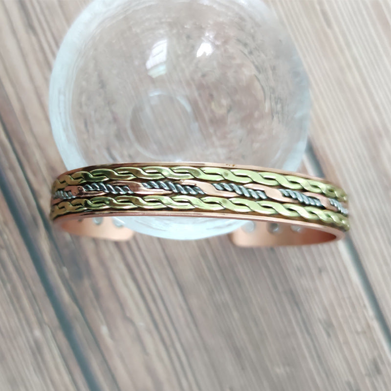 Light green copper-colored twist bracelet