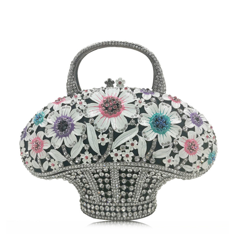 New Banquet Diamond Mini Women's Bag Flower Basket