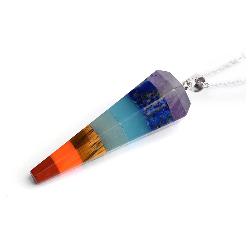 Seven chakra hexagonal Pendant - MediaEclat.store