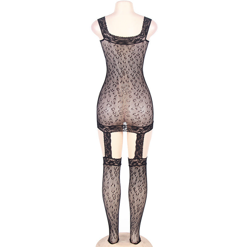 Underwear Mesh Jumpsuit Suspender Stockings