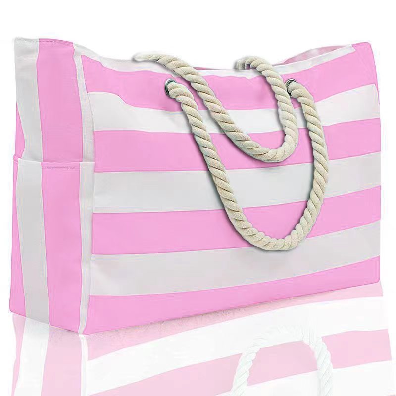 Striped Beach Large Storage Canvas Traveling Bag