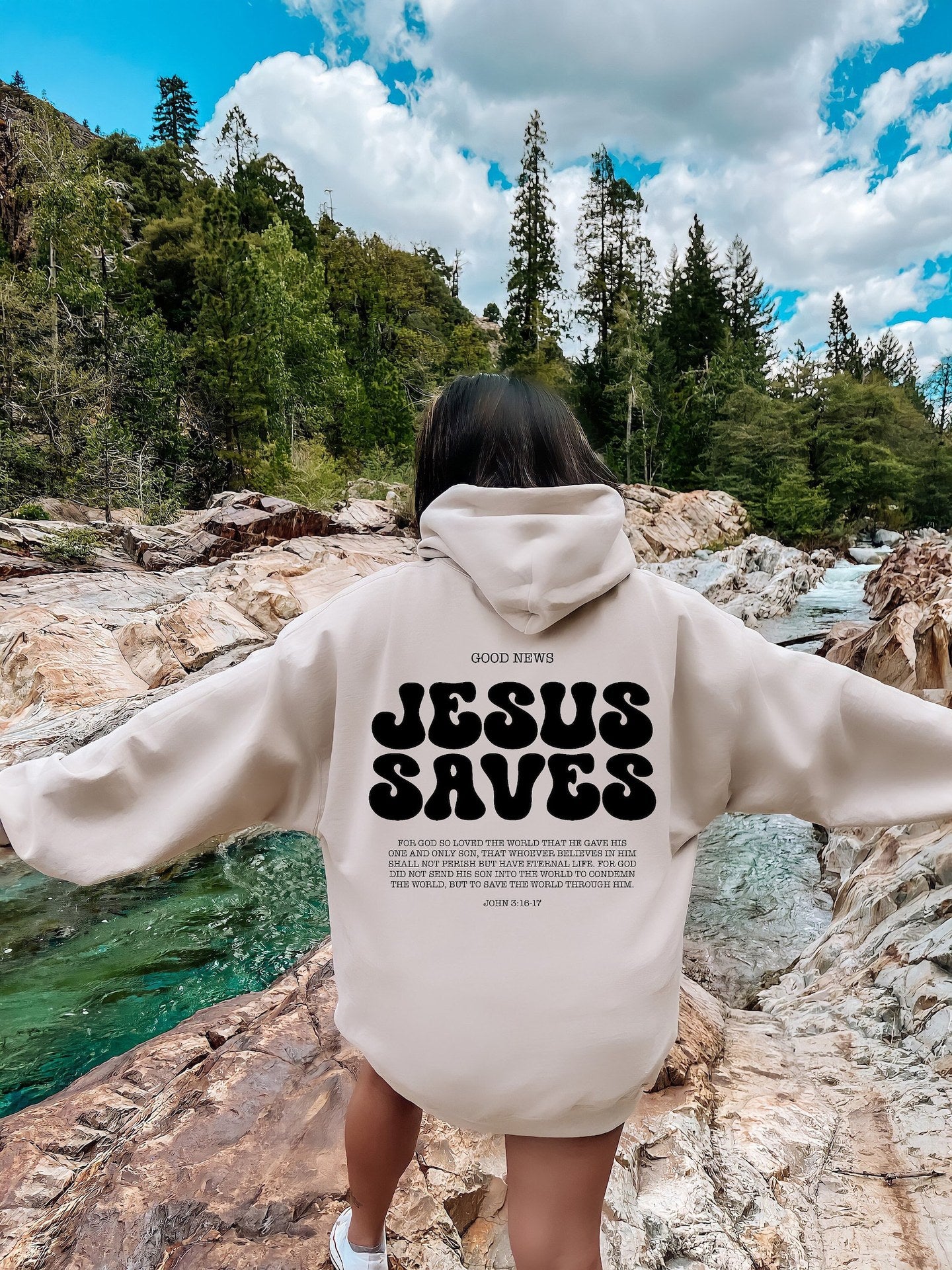 Jesus Saves Hoodie Bible Verses Appear Church Sweater - MediaEclat.store