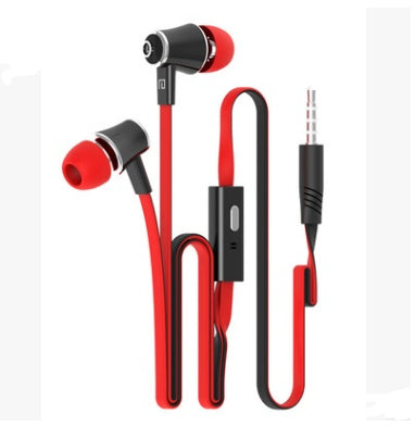 JM21 noodle line subwoofer mobile phone line control headset in-ear headphones