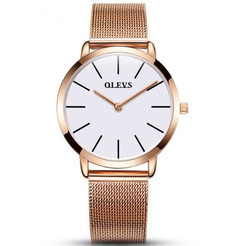 Steel mesh with quartz watch ladies couple gift table