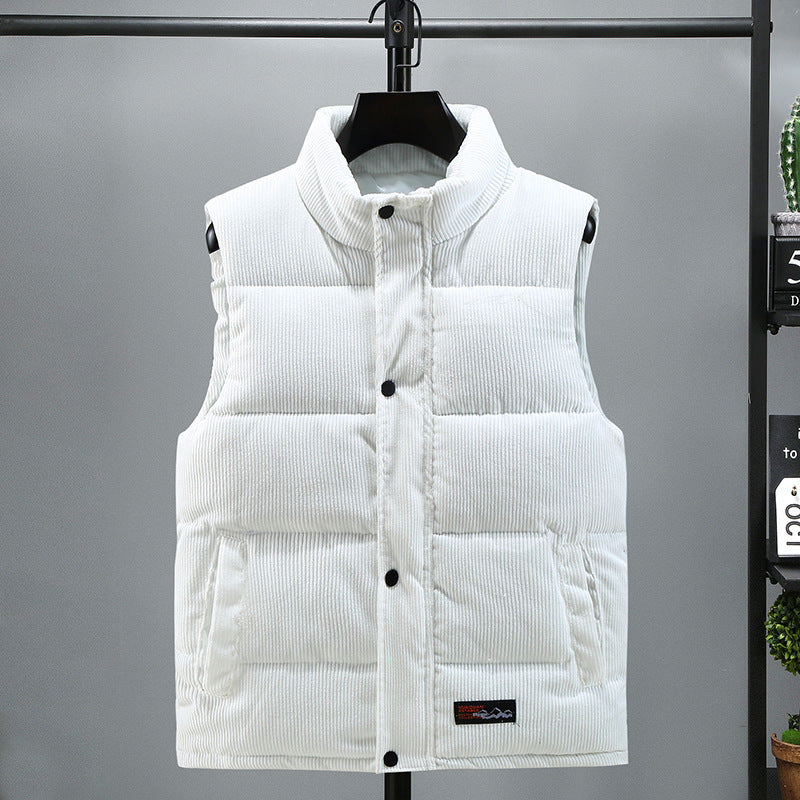 Light Luxury Corduroy Men's Down Cotton-padded Vest