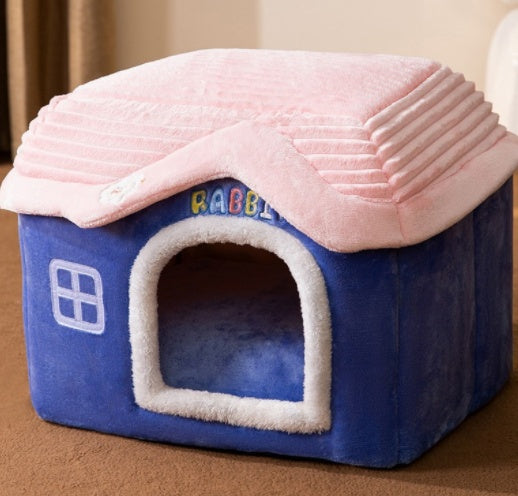 Foldable Dog House Pet Cat Bed Winter Dog Villa Sleep Kennel Removable Nest Warm Enclosed Cave Sofa Pets Supplies - MediaEclat.store