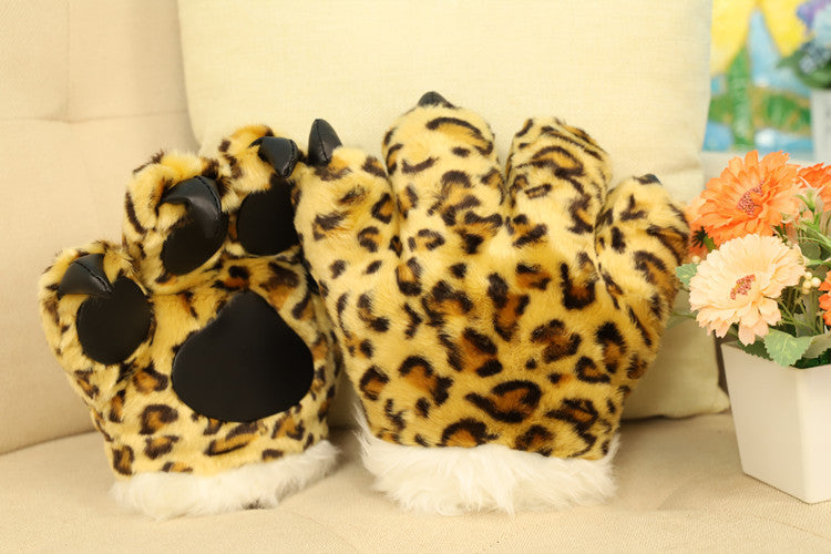 Cute animal plush gloves