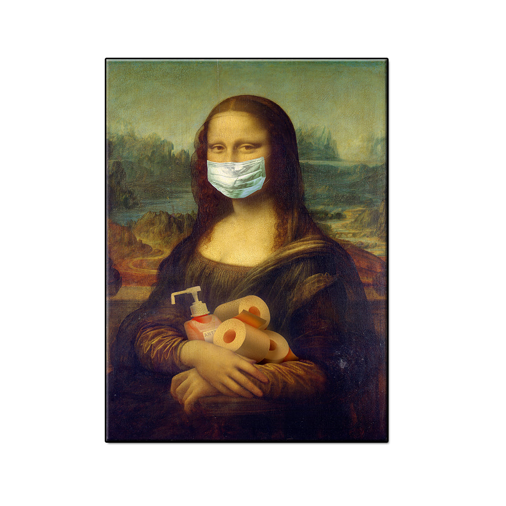 Mona Lisa Pattern Art Canvas Poster - MediaEclat.store